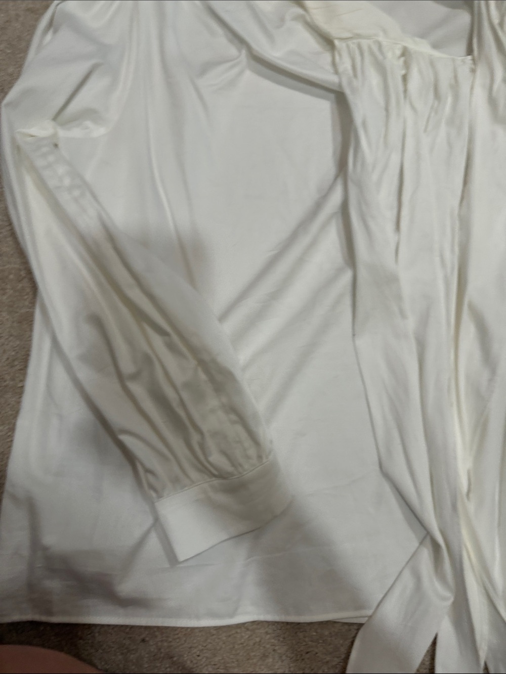 Maeve Anthropologie White Bow-Tie Blouse Large - Picture 5 of 6